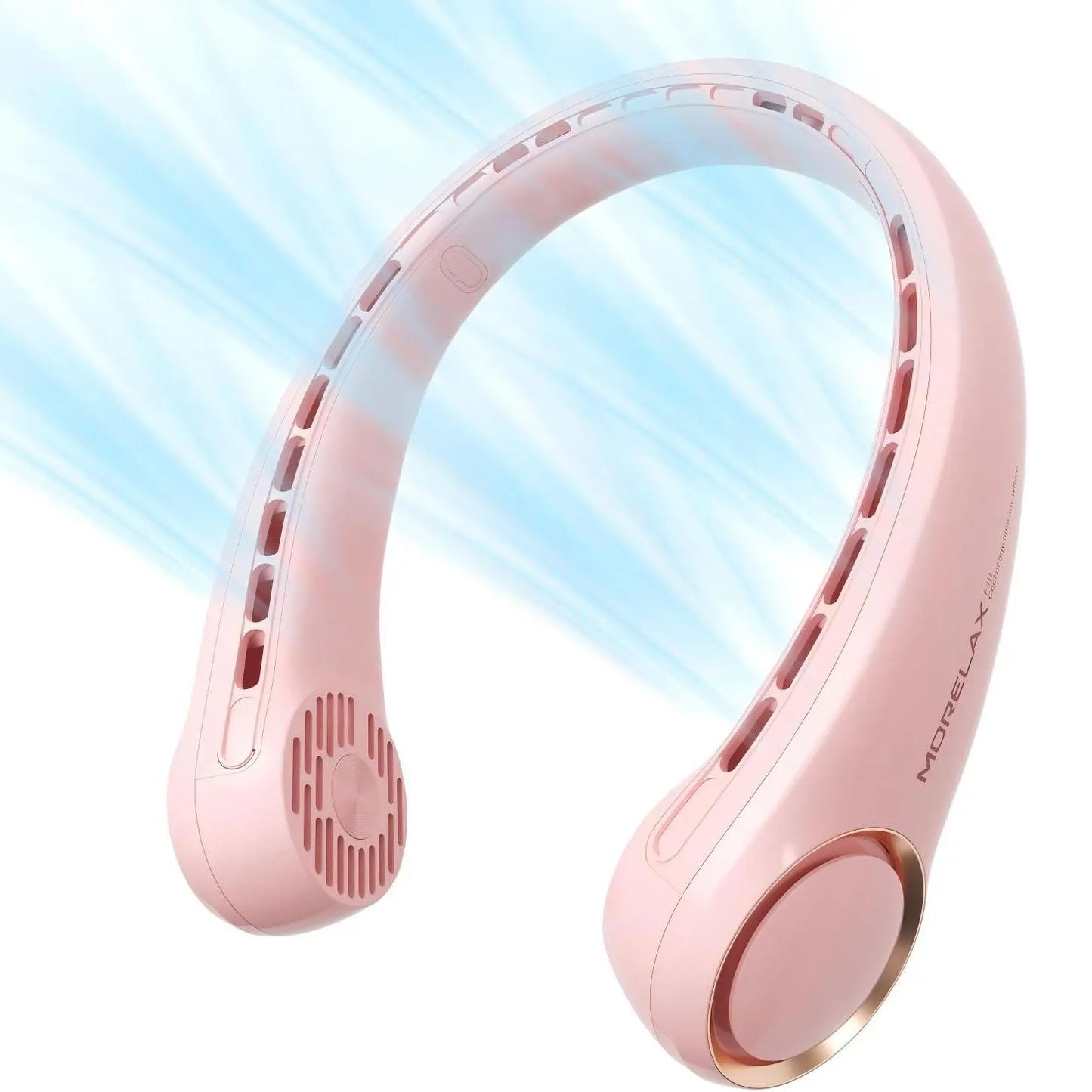 USB Rechargeable Neck Fan with Adjustable 3-Speed Settings, 360° Cooling, Quiet Operation, Blade-Free Design, Ideal for Summer Use