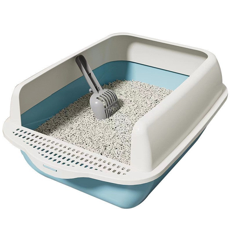 Semi-Enclosed Cat Litter Box with Scoop