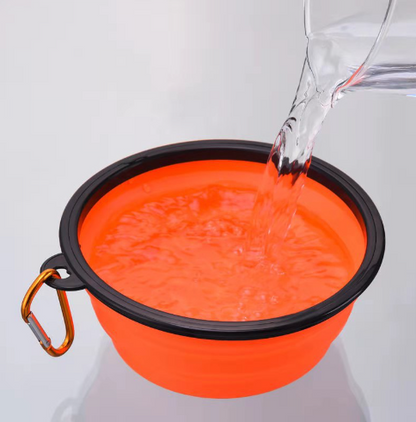 Collapsible Pet Travel Bowl with Clip