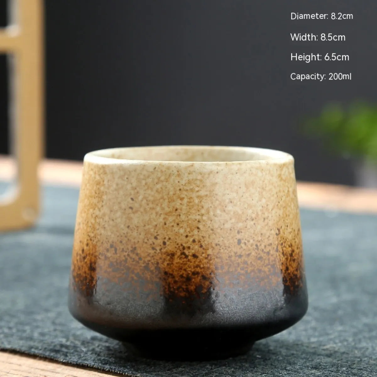 Retro Japanese Stoneware Ceramic Cup