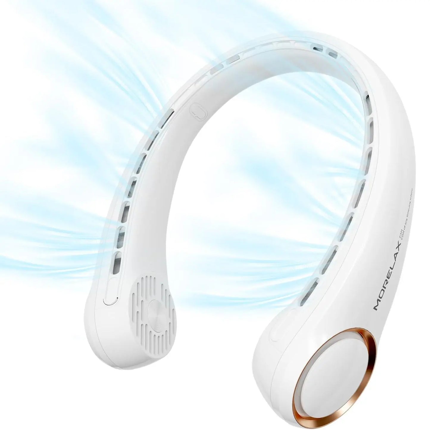 USB Rechargeable Neck Fan with Adjustable 3-Speed Settings, 360° Cooling, Quiet Operation, Blade-Free Design, Ideal for Summer Use