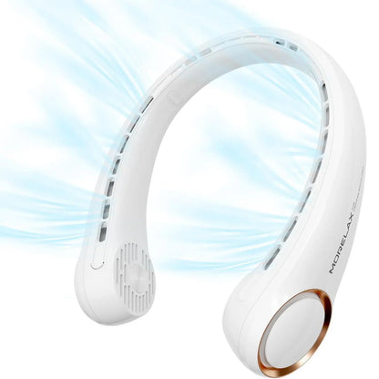 USB Rechargeable Neck Fan with Adjustable 3-Speed Settings, 360° Cooling, Quiet Operation, Blade-Free Design, Ideal for Summer Use