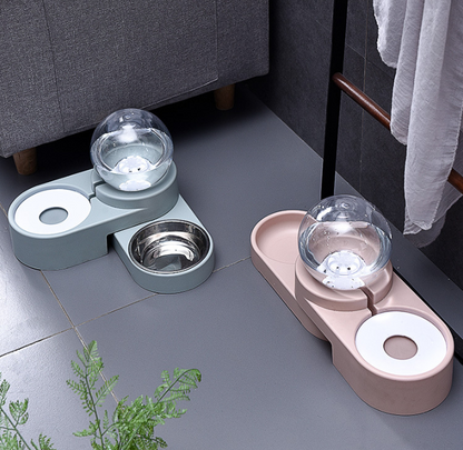 2-in-1 Automatic Pet Water Dispenser & Feeding Bowl