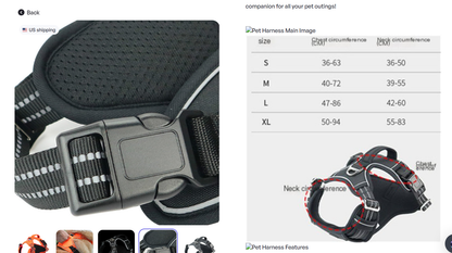 Reflective Adjustable Dog Harness with Control Handle