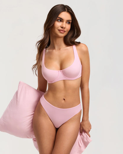 Elevate Your Style with the Unlined Balconette Bra - No Padding, Underwired, and Perfect for Low-Cut Tops!