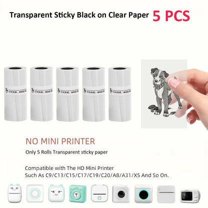 Compact Inkless Thermal Mini Sticker Printer - Bluetooth Pocket Printer for Photos and Memos