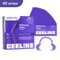 CEELIKE Purple Teeth Whitening Strips with Complimentary Cheek Retractor - 7/21 Whitening Sessions - Enamel-Safe Nano-Hydroxyapatite Formula - Non-Sensitive and Peroxide-Free Whitening Solution