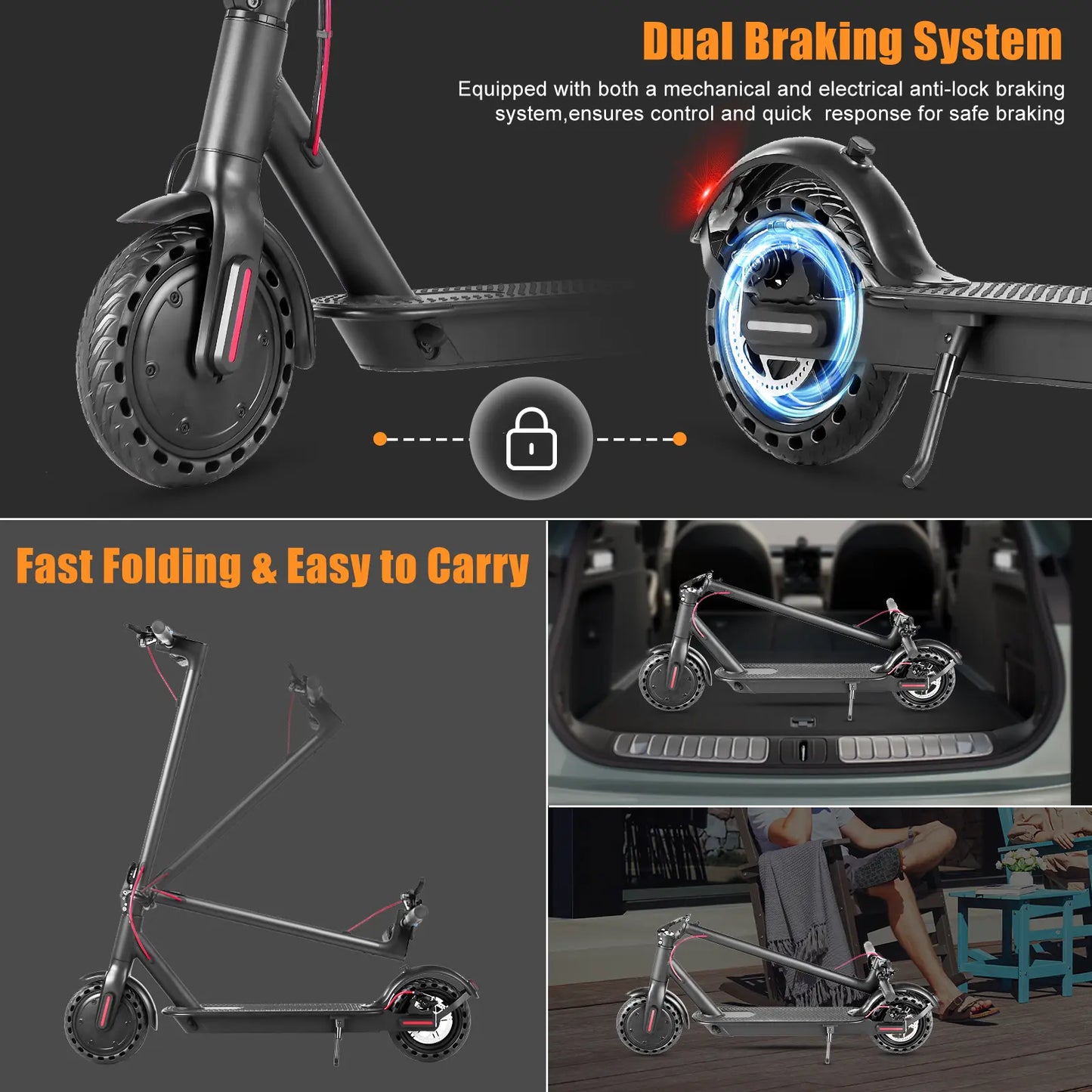 Experience the Freedom of Commuting with Our Foldable Electric Scooter - 20MPH Speed and Long-Lasting Range!