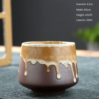 Retro Japanese Stoneware Ceramic Cup