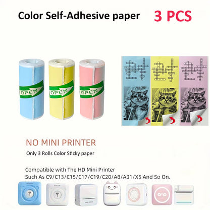 Compact Inkless Thermal Mini Sticker Printer - Bluetooth Pocket Printer for Photos and Memos