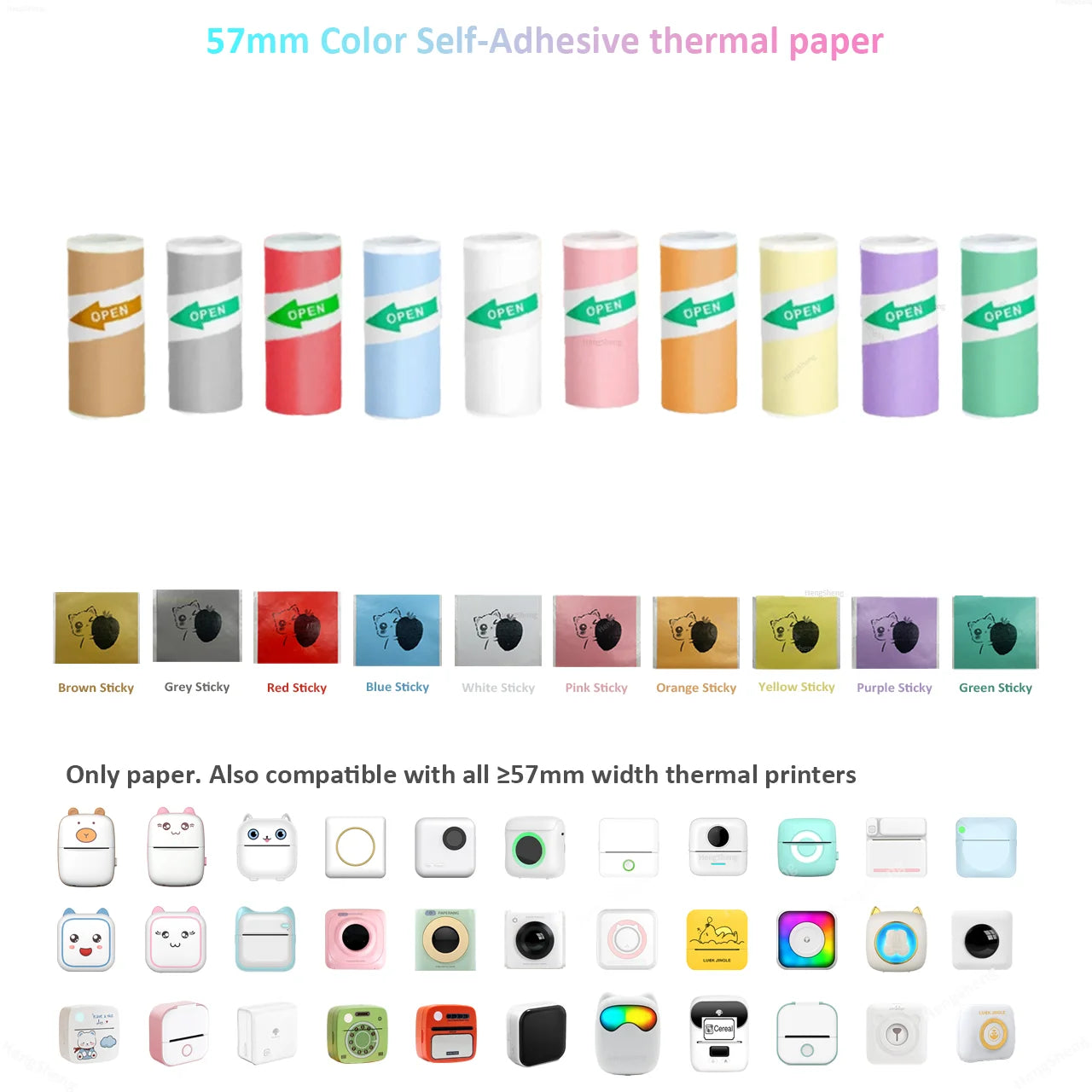Compact Inkless Thermal Mini Sticker Printer - Bluetooth Pocket Printer for Photos and Memos