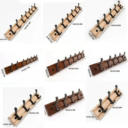 Wall-Mounted Coat Rack with Folding Hooks