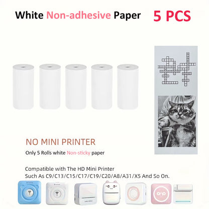 Compact Inkless Thermal Mini Sticker Printer - Bluetooth Pocket Printer for Photos and Memos