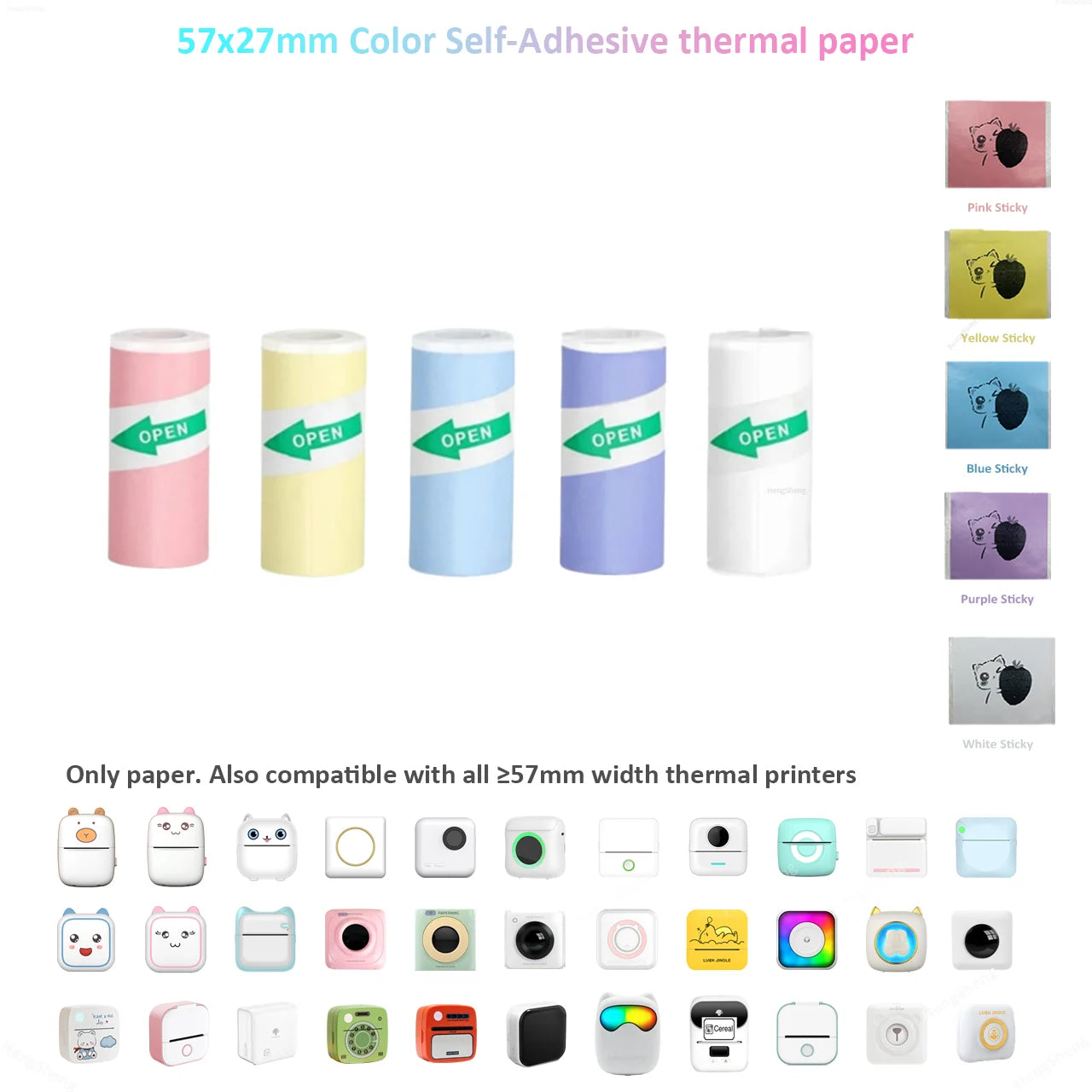 Compact Inkless Thermal Mini Sticker Printer - Bluetooth Pocket Printer for Photos and Memos