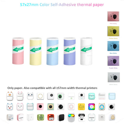 Compact Inkless Thermal Mini Sticker Printer - Bluetooth Pocket Printer for Photos and Memos