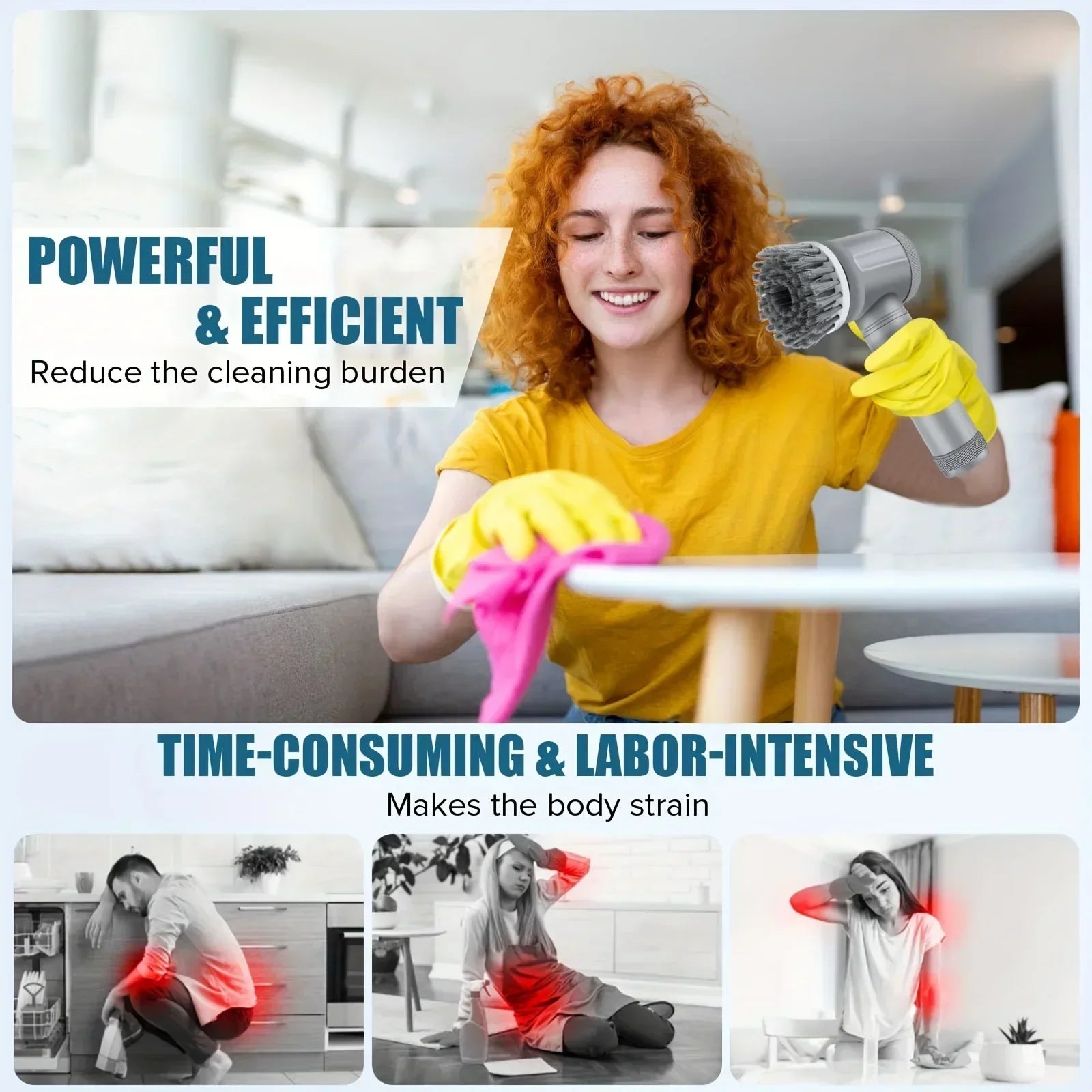 Revolutionary Electric Spin Scrubber with 5 Versatile Brush Heads for Effortless Cleaning
