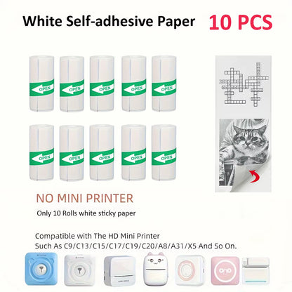 Compact Inkless Thermal Mini Sticker Printer - Bluetooth Pocket Printer for Photos and Memos