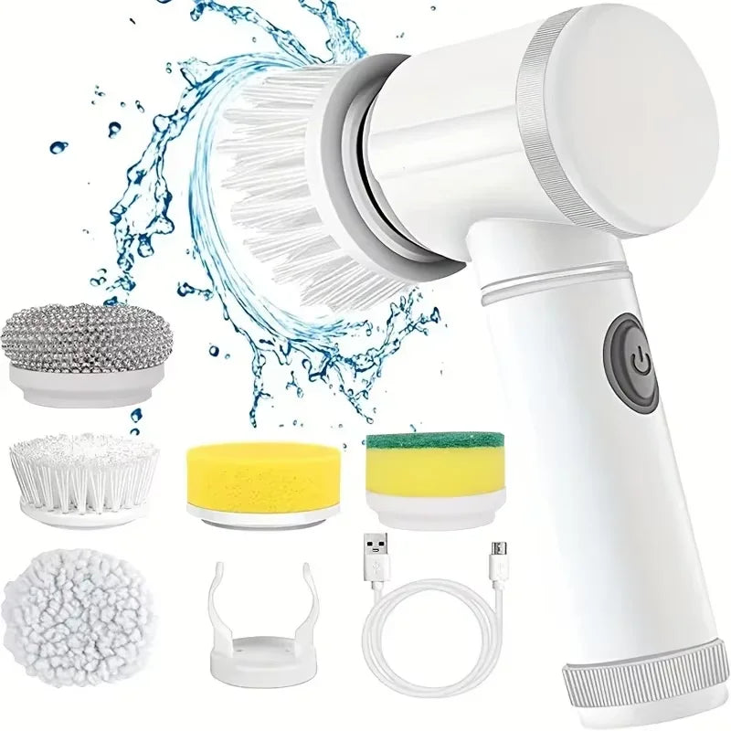 Revolutionary Electric Spin Scrubber with 5 Versatile Brush Heads for Effortless Cleaning