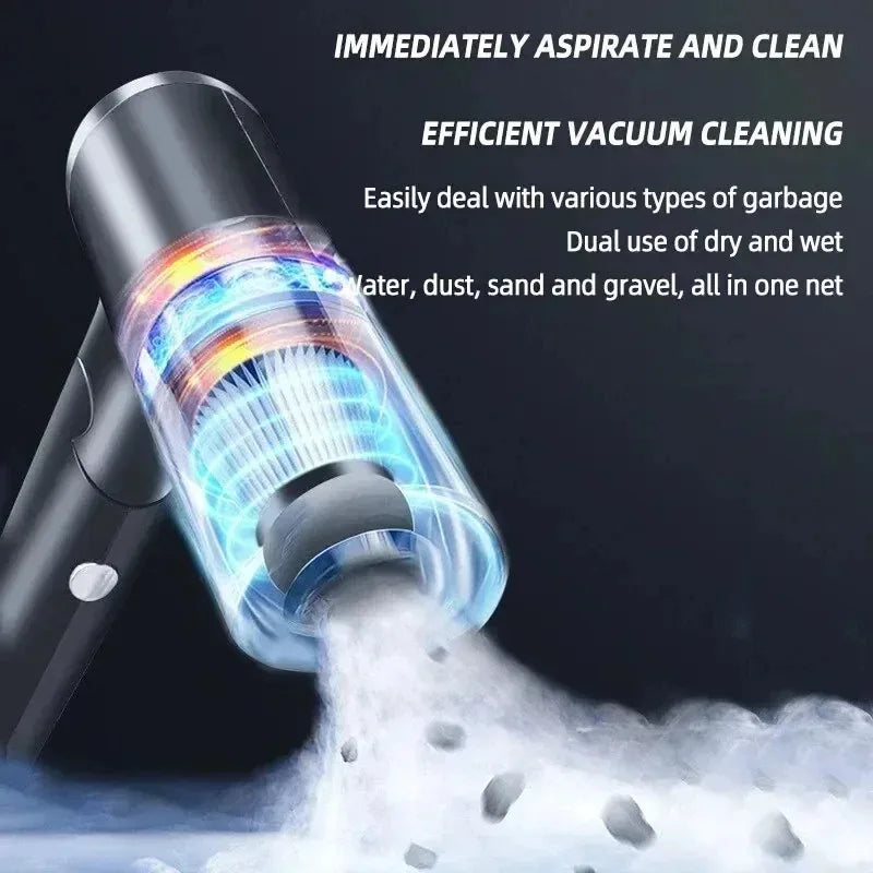 Powerful Portable Wireless Car Vacuum Cleaner - Dual Use for Home and Car, 120W High Suction