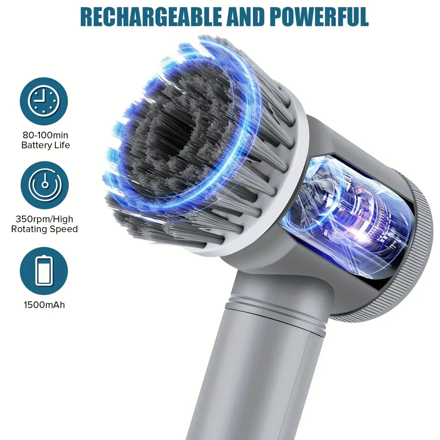 Revolutionary Electric Spin Scrubber with 5 Versatile Brush Heads for Effortless Cleaning