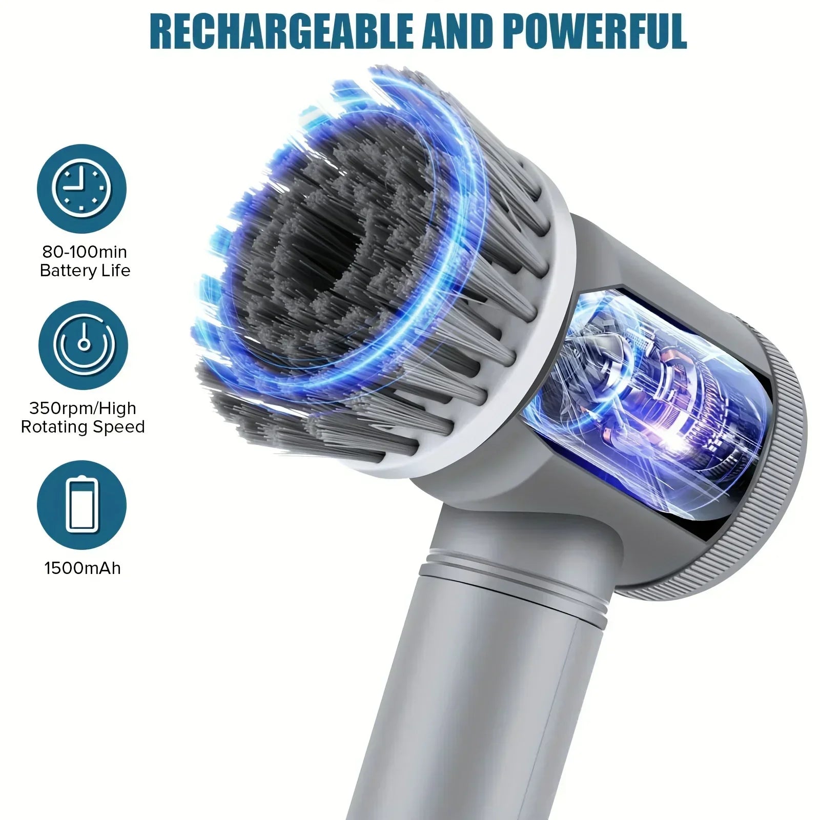 Revolutionary Electric Spin Scrubber with 5 Versatile Brush Heads for Effortless Cleaning