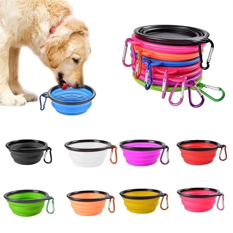 Collapsible Pet Travel Bowl with Clip