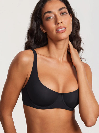 Elevate Your Style with the Unlined Balconette Bra - No Padding, Underwired, and Perfect for Low-Cut Tops!