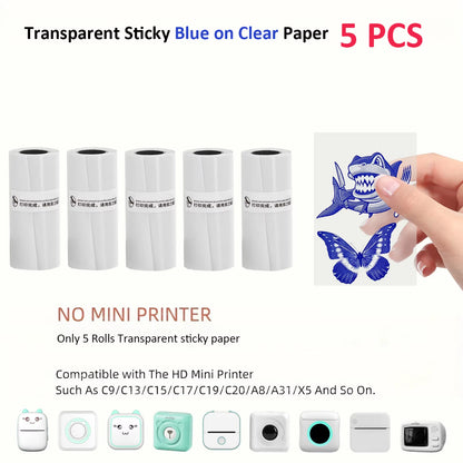 Compact Inkless Thermal Mini Sticker Printer - Bluetooth Pocket Printer for Photos and Memos