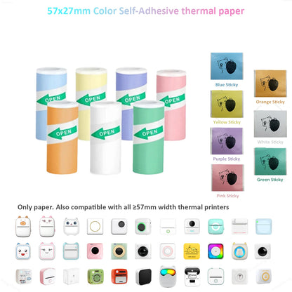 Compact Inkless Thermal Mini Sticker Printer - Bluetooth Pocket Printer for Photos and Memos